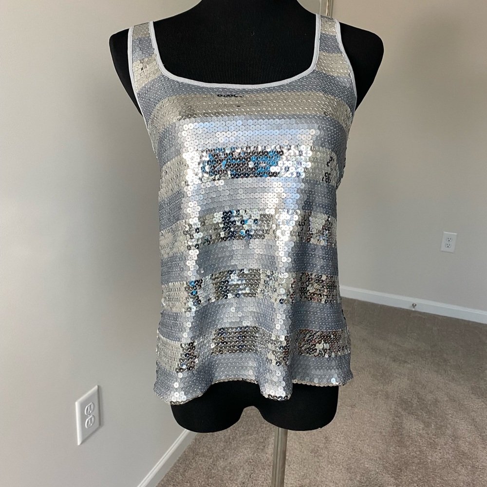 Sequins Top Silver